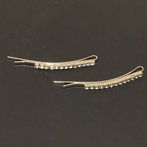 Silver Rhinestone Diamond Bobby Pins